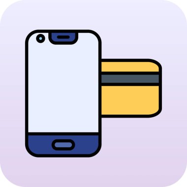 Kredi kartı vektör tasarımlı akıllı telefon