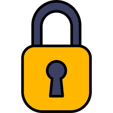 güvenlik kilidi simgesi renk ana hatları vektörü