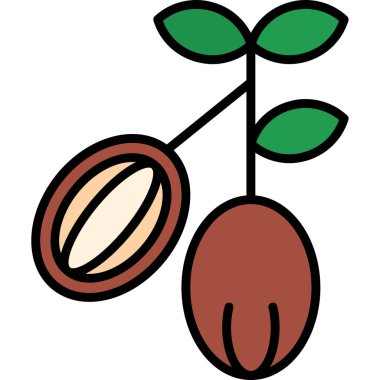 kahve çekirdeği ikonu vektör illüstrasyonu