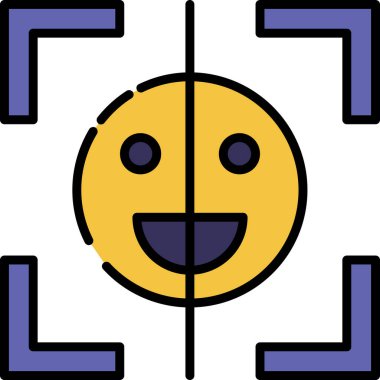 Yüzü ve gülüşü olan bir gülümsemenin vektör çizimi