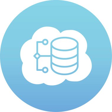 Bulut hesaplama sunucusu simgesi. düz tasarım biçimi