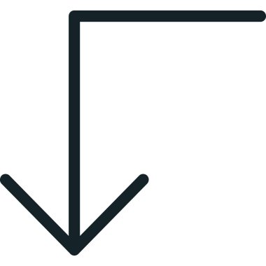 Aşağı ok simgesi vektör illüstrasyonu