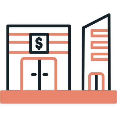 Banka oluşturma vektör simgesi modern basit illüstrasyon