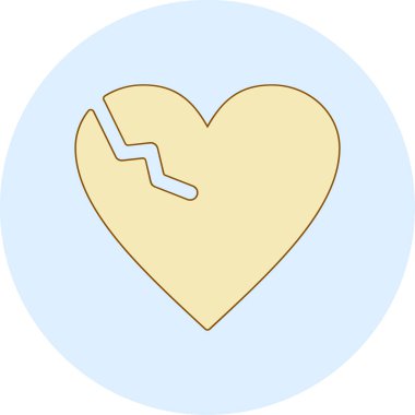 Kırık kalp, illüstrasyon, vektör, beyaz arka planda..