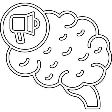 Beyin ikonu. özet beyin vektörü simgesi