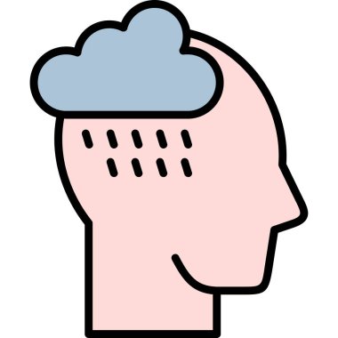 Beyni olan bulut. Basit tasarım