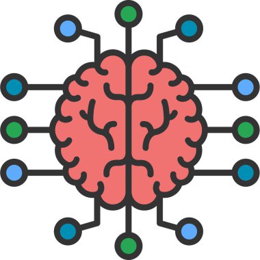 beyin ikonu vektör illüstrasyonu