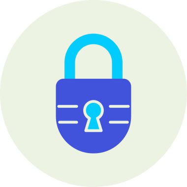 vektör asma kilit simgesi, basit tasarım illüstrasyonu