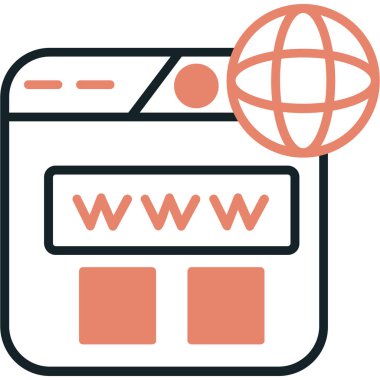 - İnternet. Web simgesi basit illüstrasyon