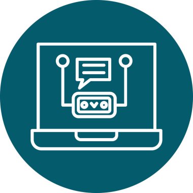 bilgisayar monitörü ikon vektör illüstrasyonu