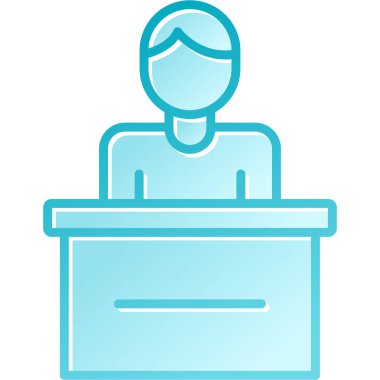 Konferans masası ikonu. Web için tablo vektör sembolünün özet çizimi