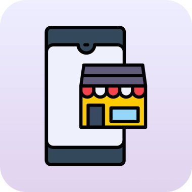 çevrimiçi alışveriş vektörü simgesi