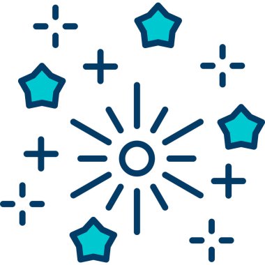 Çizgi Sihirli değnek simgesi beyaz arkaplanda izole edildi. Yıldız şeklinde sihirli aksesuar. Sihirli güç. Renkli taslak konsepti. Vektör.