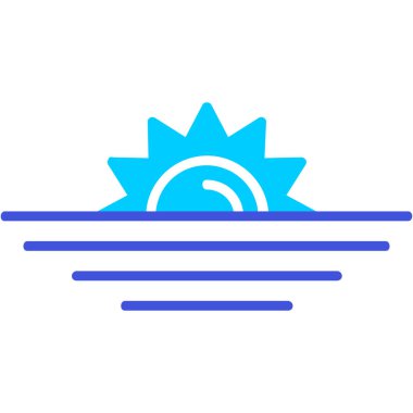 Güneş ve hava durumu simgesi, çizgi biçimi