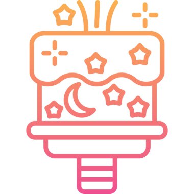 Çizgi film gece pastasının vektör çizimi