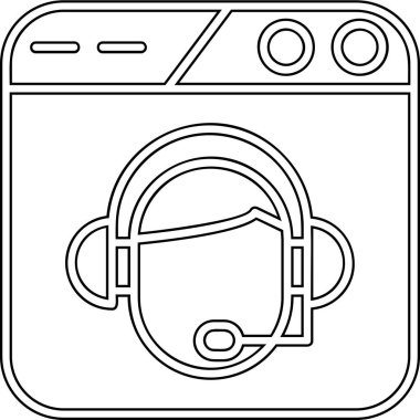 Telefon ikonlu kulaklıklar. Ağ için akıllı telefon vektör vektör ağı çizimi