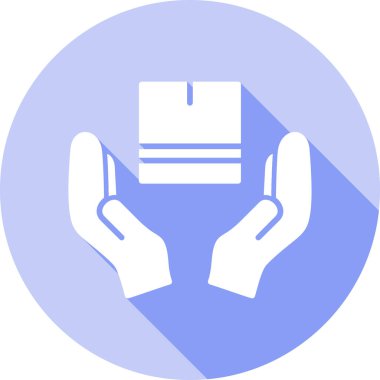 Küçük teslimat paketini tutan eller.