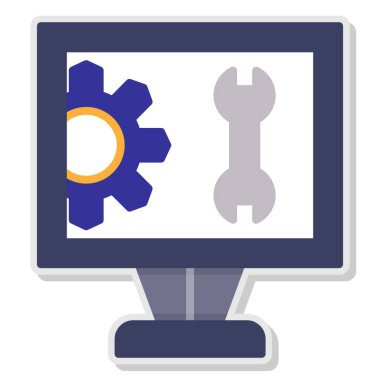 bilgisayar tamir araçları izole edilmiş simge tasarımı