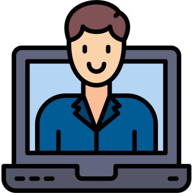 Bilgisayar. Web simgesi basit illüstrasyon