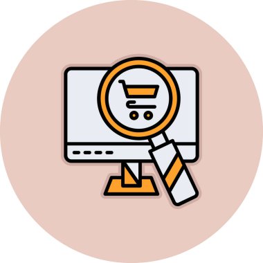 çevrimiçi alışveriş vektörü renk simgesi
