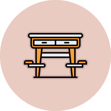 Masa. Web simgesi basit illüstrasyon