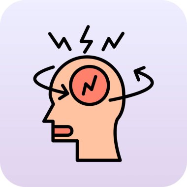 Baş ağrısı simgesinin vektör çizimi