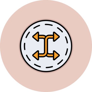 Çember simgesinin izole edilmiş tek bir simgesinin vektör çizimi