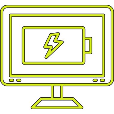 Şimşek simgesi vektör resimli dizüstü bilgisayar