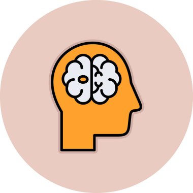 Kişisel proje için beyin vektör simgesi modern basit vektör çizimi