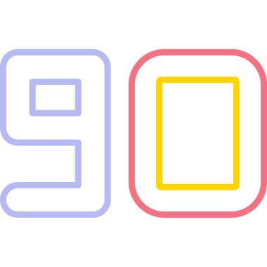 90 9 numara vektör dizaynı
