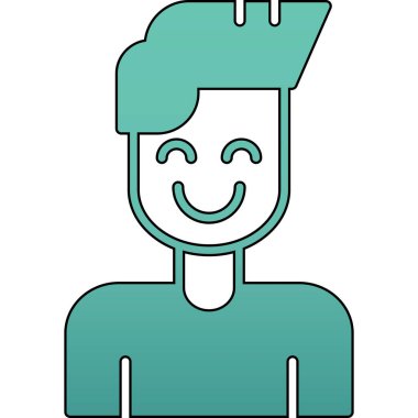 Gülümseme ikonu olan bir adam, basit vektör çizimi