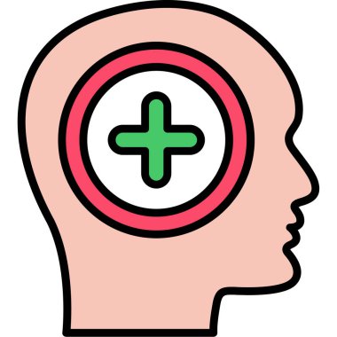 beyin ikonu vektör illüstrasyonu