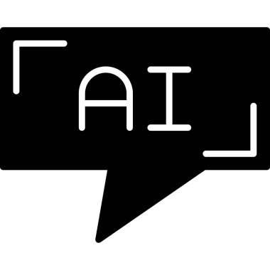 Kelime ai simgesi ile konuşma balonu, vektör illüstrasyonu