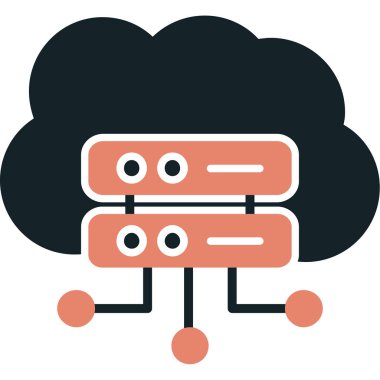 Bulut hesaplama simgesi vektör illüstrasyonu