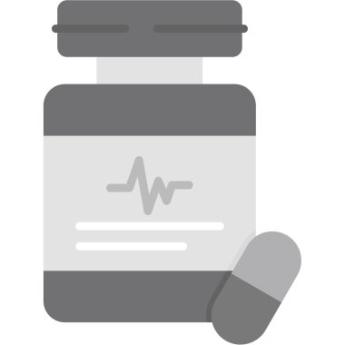 ilaç şişesi simgesi, düz renk tasarımı