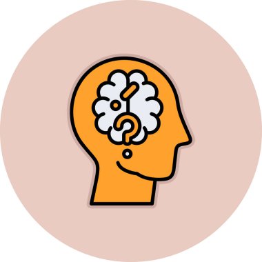 beyin ikonu vektör illüstrasyonu