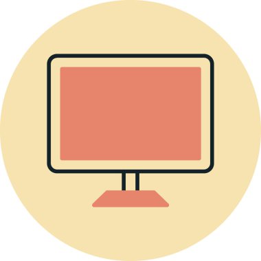 Masaüstü bilgisayar simgesi vektör çizimi