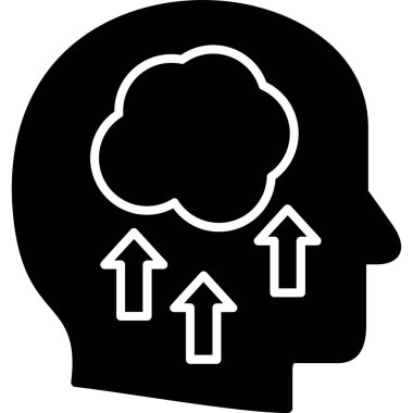 Beyin. Web simgesi basit illüstrasyon