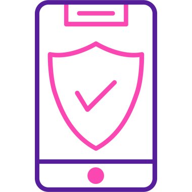 Telefon vektör illüstrasyonlu kalkan