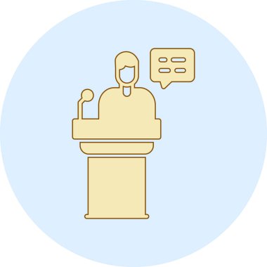 metin podyum simgesi ile konuşma balonu, satır renk biçimi