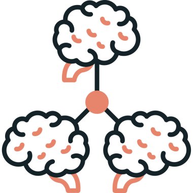 Beyin fikri simgesi ile ana hatları doldurulmuş