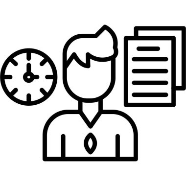 iş zamanı yönetim simgesi ana hat biçiminde