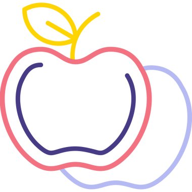 Beyaz arkaplanda elma simgesi, vektör illüstrasyon tasarımı