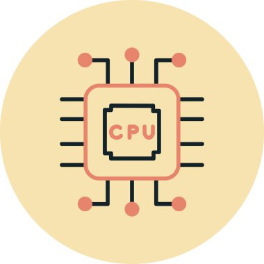 İşlemci. Web simgesi basit illüstrasyon