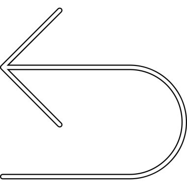 beyaz arkaplan ile siyah çizgi sanat oku