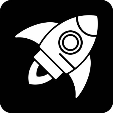 Roket simgesi soyut arkaplanda izole edildi