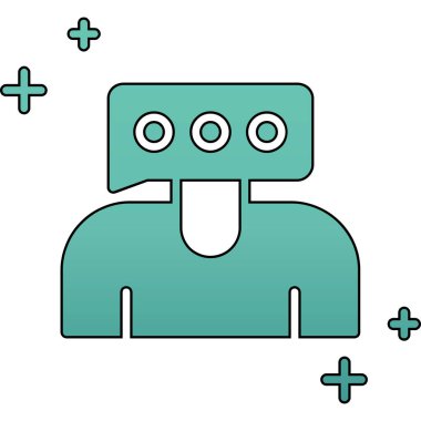 Moda Biçimli Robot Simgesi İzole Arkaplan