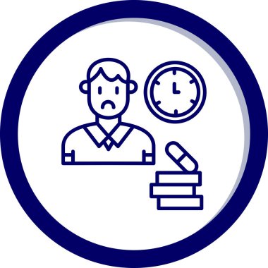 Saat simgesine sahip iş adamının vektör çizimi