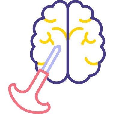 Beyin. Web simgesi basit tasarım