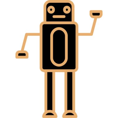 Yapay zeka robot ikonu. robot suni robot vektör simgesi rengi düz izole